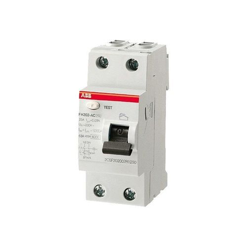 Interrupteur différentiel bipolaire - 63A 30mA AC - connexion vis - FH200/FH200SF ABB