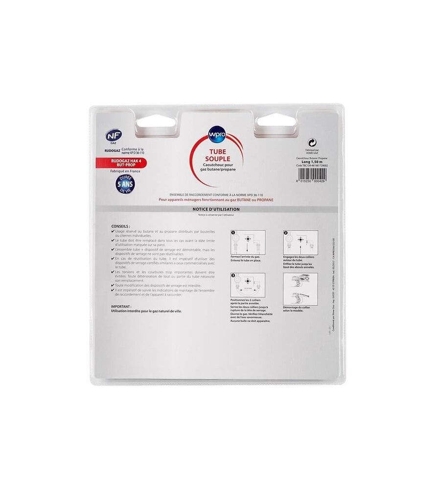 Wpro TBC159 - Tuyau de gaz