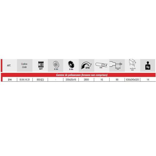 Femi - Polisseuse 850W 400V Ø 200 mm sans brosses - 214