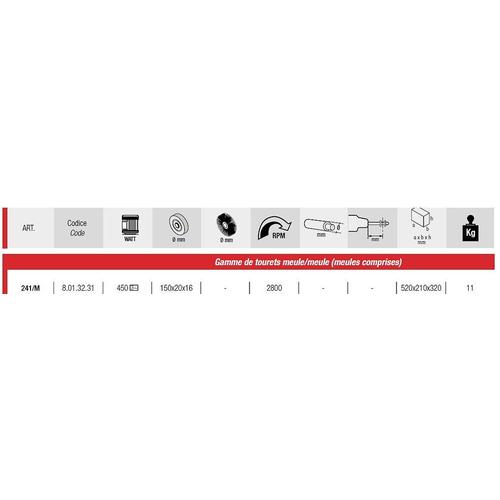 Femi - Touret à meuler série industrie 450W 400V Ø 150 mm avec meule - 241/M