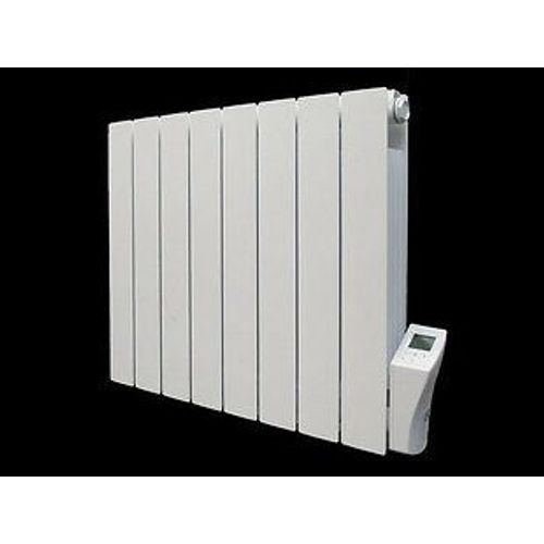 Radiateur ?lectrique fixe en pierre naturelle horizontal - gamme KURTZY 2000W - Blanc - Programmable - Thermostat digital - DELTACALOR