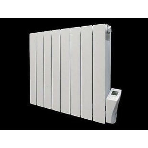 Radiateur ?lectrique fixe en pierre naturelle horizontal - gamme KURTZY 1500W - Blanc - Programmable - Thermostat digital - DELTACALOR