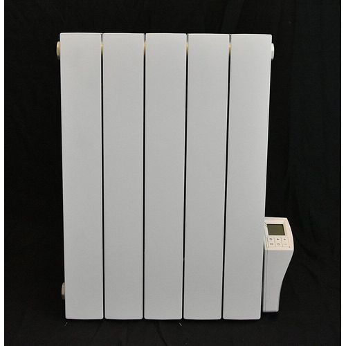 Radiateur ?lectrique fixe en aluminium horizontal - gamme INTER 900W - Blanc - Programmable - Thermostat digital - DELTACALOR