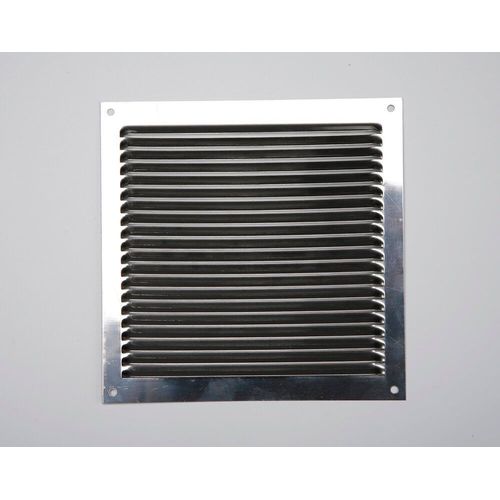 Grille d'aération acier inoxydable naturel, L.17 x l.17 cm