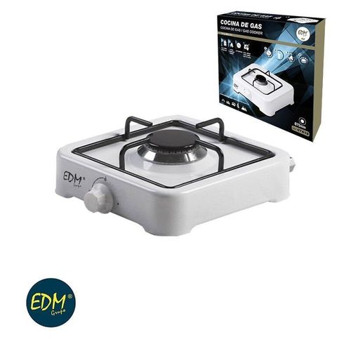Réchaud gaz 1 feu 2100W EDM Blanc laqué 30 x 30 x 9 cm