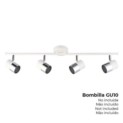 Applique Pour 4 Ampoules Gu10 Blanc Argent?