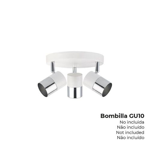 Applique Pour 3 Ampoules Gu10 Blanc Argent?