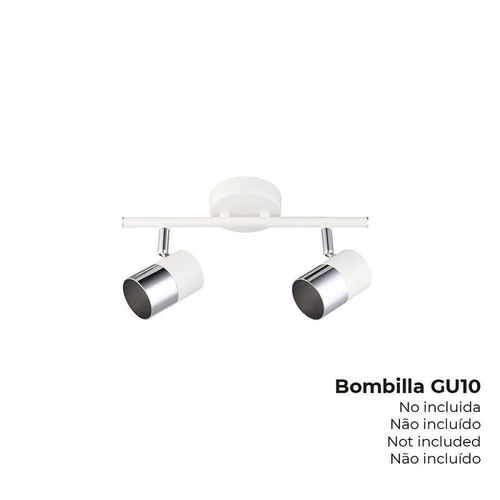 Applique Pour 2 Ampoules Gu10 Blanc Argent?