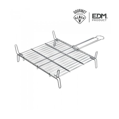 Grille double pour barbecue - Zinc - 50x50 cm