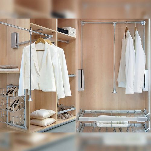 Penderie escamotable pour armoire Hang 450-600mm chromé EMUCA