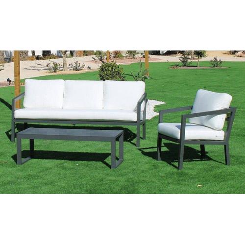 Salon De Jardin Détente Luxe Anthracite Acapulco Canapé 3 Places + 2 Fauteuils