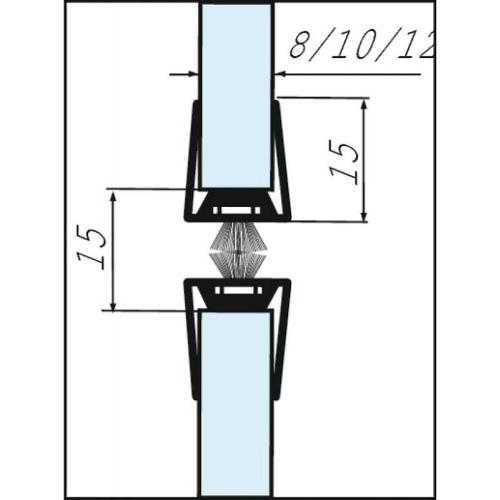 Plinthe de porte en verre - profilé à brosse - GDP ELLEN