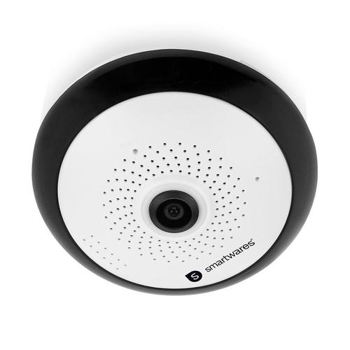 Smartwares CIP-37363 Caméra surveillance wifi intérieure, grand angle 360°, vidéo HD 960p, fonction rotation digitale, application gratuite
