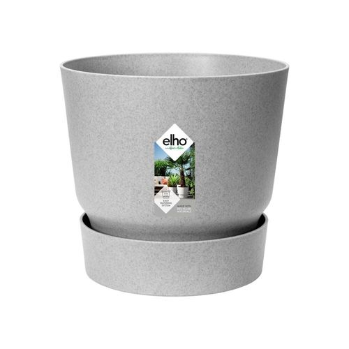 Elho Pot De Fleurs Rond Greenville 40 - Extérieur - 39 X H 36,8 Cm - Gris Béton Vivant
