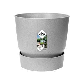 Elho Pot De Fleurs Rond Greenville 40 - Extérieur - 39 X H 36,8 Cm - Gris Béton Vivant