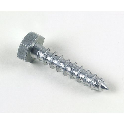 Vis à bois tête hexagonale acier zingué blanc partiellement filetées 6x70 mm, boîte de 200 vis