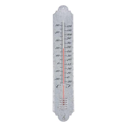 Thermomètre En Zinc Patiné Pour Jardin 50cm