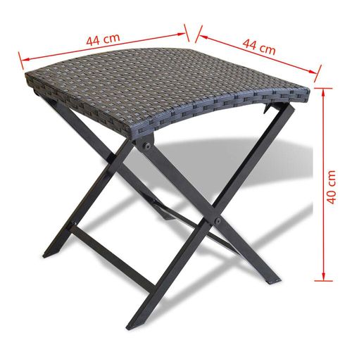 Vidaxl Tabouret Pliable Résine Tressée Noir