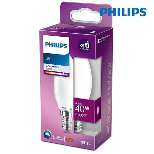 Ampoule Led Bougie Philips - 4,3w - 470 Lumens - 4000k - E14 - 93007