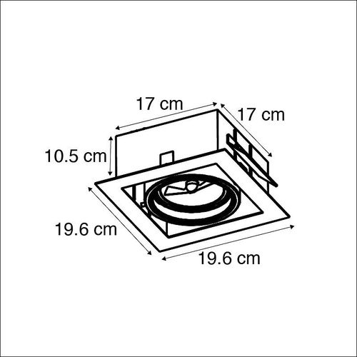 Qazqa Design /Moderne Spot Ã Encastrer / Encastrables Carré En Aluminium Réglable Ã 1 Lumière - Oneon 111-1 Acier Aluminium Carré / Luminaire / Lumiere / ÃClairage / Intérieur /...