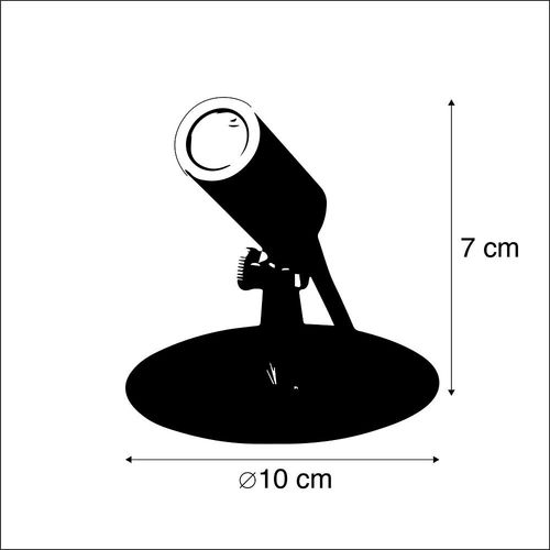 Qazqa Moderne Lot De 4 Spots Avec Led Ip68 - Garly Aluminium /Plastique Noir Cylindre / Extã©Rieur / Jardin / Luminaire / Lumiere / ÃClairage Led (Non Remplaã§Able) Max. 4 X 12 Watt