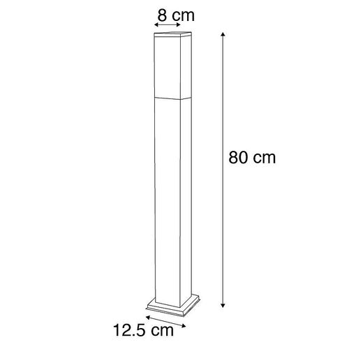 Lampadaire D'extérieur Moderne Gris Foncé 80 Cm Ip44 - Malios