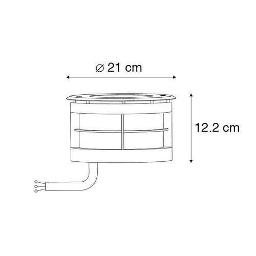 Qazqa Moderne Spot De Sol Moderne En Aluminium Avec Led Ip65 - Bridge Verre /Plastique /Acier Inoxydable Acier Rond / Extã©Rieur / Jardin / Luminaire / Lumiere / ÃClairage Led (Non...