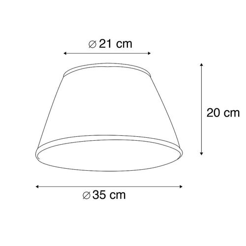 Qazqa Rétro Soie Abat-Jour Plissé Blanc 35/20 Cm , Rond Oblique Abat-Jour Suspendu ,Abat-Jour Lampadaire