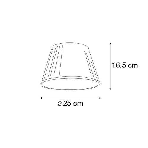 Qazqa Rã©Tro Soie Abat-Jour Plissã© Blanc 25 / 16,5 Cm , Rond Oblique Abat-Jour Suspendu ,Abat-Jour Lampadaire