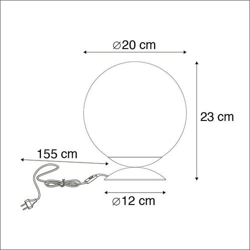 Qazqa Art Deco Lampe De Table / Lampe Á Poser / Luminaire / Lumiere / Éclairage Art Déco En Laiton Avec Verre Bleu - Pallon /Acier Laiton,Bleu Globe / Intérieur / Salon E27 Max. 1 X 25 Watt