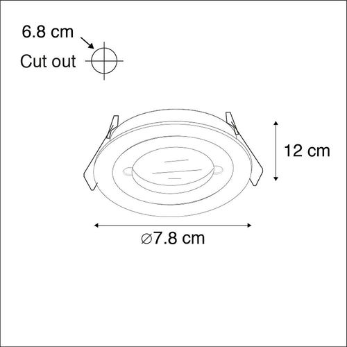 Qazqa Moderne Spot Encastrable Moderne Noir Ip44 - Xena Round Aluminium Noir Rond / Extérieur / Jardin / Luminaire / Lumiere / Éclairage / Intérieur / Salon / Cuisine Gu10 Max. 1 X 50 Watt