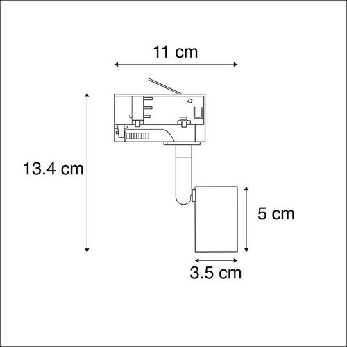 Qazqa Moderne Plafonnier Spot De Rail Triphasé Noir - Jeany Aluminium /Acier Noir Rectangulaire / Luminaire / Lumiere / Éclairage / Intérieur Gu10 Max. 1 X 50 Watt