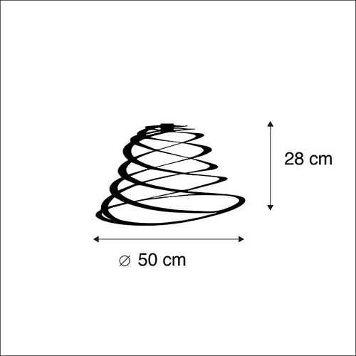 Qazqa Abat-Jour En Acier Noir 50 Cm - Spirale ,