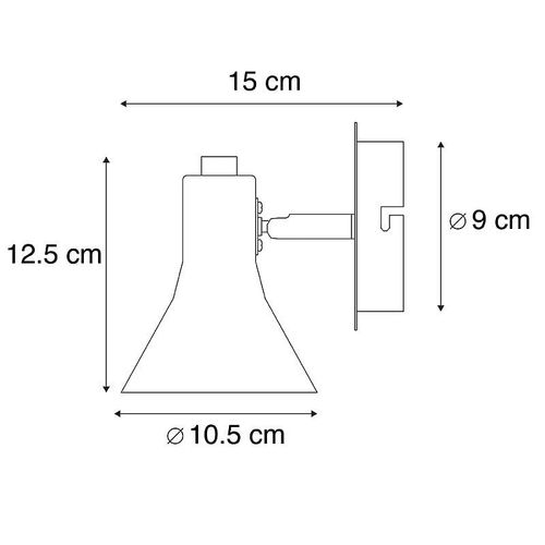 Qazqa Moderne Plafonnier Spot Moderne Noir 1 Lumière - Magno Vato Acier Noir Rond / Luminaire / Lumiere / ÃClairage / Intérieur / Salon / Cuisine E14 Max. 1 X 40 Watt