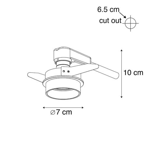 Qazqa Moderne Spot Encastrable Moderne Noir Avec Or / Dorée / D'or - Insta Aluminium Noir Cylindre / Luminaire / Lumiere / Éclairage / Intérieur / Salon / Cuisine Gu10 Max. 1 X 50 Watt