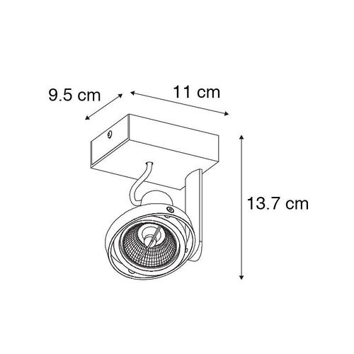 Qazqa Moderne Moderne Plafonnier À Plafonnier Spot À Fixer Au Plafond Zwart - Master 70 Aluminium Noir Rond / Luminaire / Lumiere / Éclairage / Intérieur / Salon / Cuisine Gu10 Max. 1 X 50 Watt