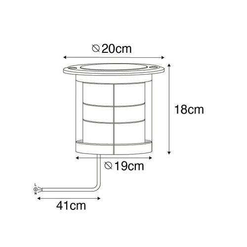 Qazqa Moderne Buiten Grondspot Zwart Ar111 Verstelbaar Ip65 - Delux Honey Aluminium /Verre Noir Rond / Extérieur / Jardin / Luminaire / Lumiere / Éclairage / Intérieur Gu10 Max. 1 X 50 Watt