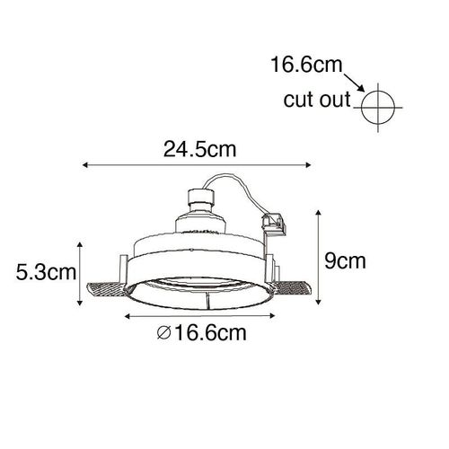 Qazqa Moderne Moderne Inbouwspot Wit Gu10 Ar111 Rond Trimless - Oneon Honey Aluminium Blanc Rond / Luminaire / Lumiere / Éclairage / Intérieur / Salon / Cuisine Gu10 Max. 1 X 50 Watt