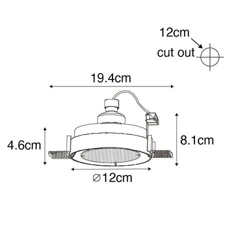 Qazqa Moderne Moderne Inbouwspot Wit Gu10 Ar70 Rond Trimless - Oneon Honey Aluminium Blanc Rond / Luminaire / Lumiere / Éclairage / Intérieur / Salon / Cuisine Gu10 Max. 1 X 50 Watt