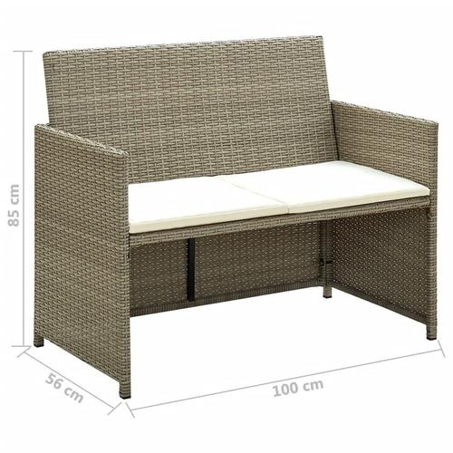 Vidaxl Canapé De Jardin À 2 Places Avec Coussins Beige Résine Tressée