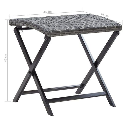 Vidaxl Tabouret Pliable Résine Tressée Gris