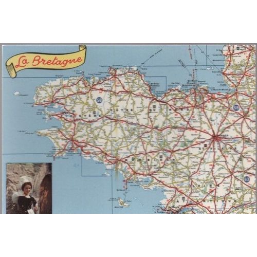 Carte Postale Theme Cartographie -N° 28 La Bretagne- Les Departements Bretons