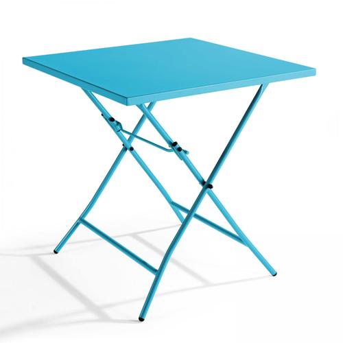 Table Pliante Carrée En Acier Bleu