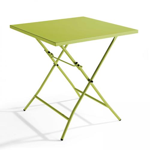 Table Pliante Carrée En Acier Vert