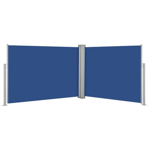 Auvent Paravent Store Brise-Vue Latéral Rétractable De Patio Jardin Terrasse Balcon Protection Visuelle Écran 120 X 1000 Cm Bleu Helloshop26 02_0007132