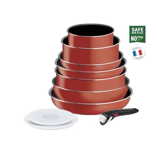 Tefal L1529402 Ingenio Easy Cook N Clean Set 10 Pieces : Poeles + Casseroles + Wok + Sauteuse + Couvercles Hermétiques + Poign