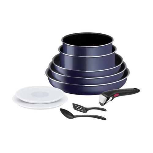 Tefal L1579102 Ingenio Easy Cook N Clean Batterie De Cuisine 10 Pieces, Anti Ashésif, Tous Feux Sauf Induction, Fabriqué En Fr