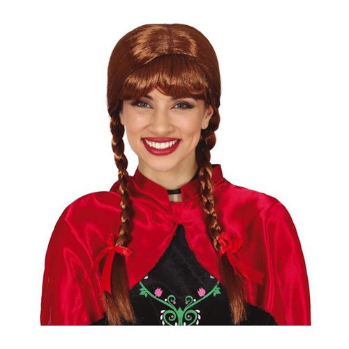 Perruque Brune Avec Des Nattes Et Bangs