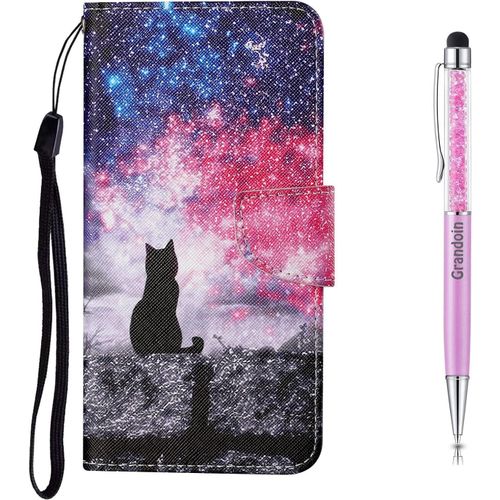Coque Pour Xiaomi Redmi 5 Plus, Protection Housse En Cuir Portefeuille Livre, Cratif Peint Tui Flip Case Avec [Emplacements Cartes] [Fonction Support] [Magntique] (Chat Toil)