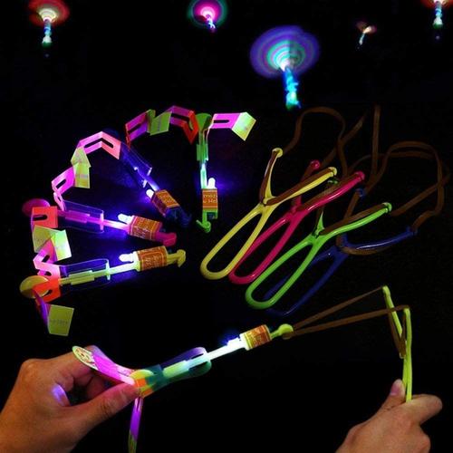 Acheter 10 pièces incroyable lumière LED flèche fusée hélicoptère jouet  volant fête amusant cadeau élastique